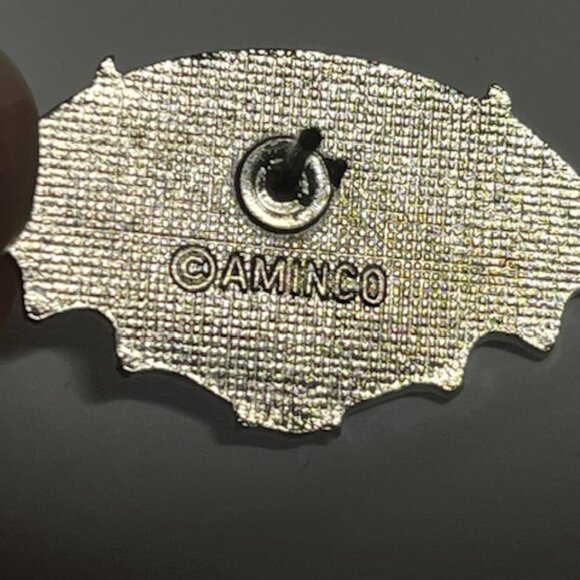 VTG Black White Enforcer Skull Bat Wings Lapel Jacket Hat Pin Collectible - Picture 7 of 9